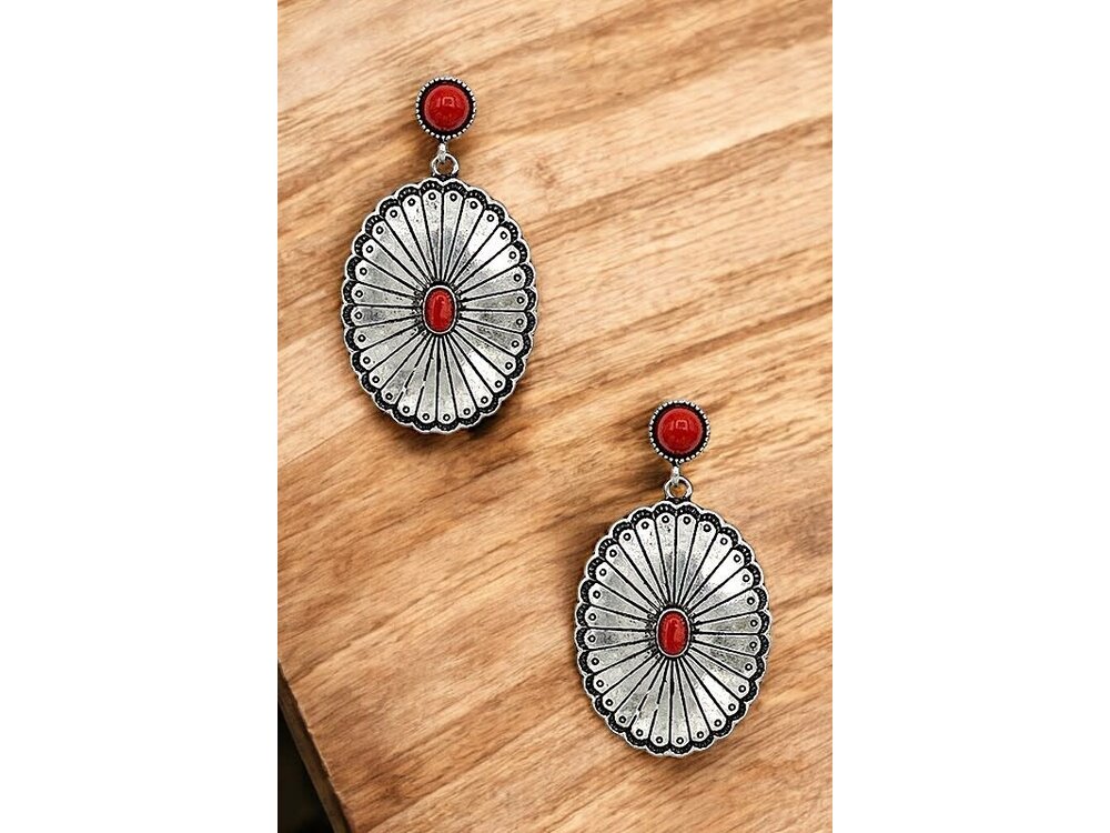 Drop Earring- 191207- Red