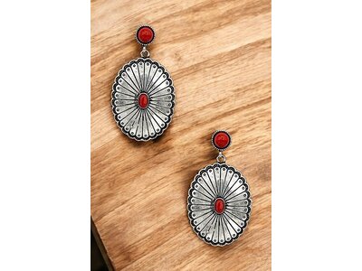 Drop Earring- 191207- Red