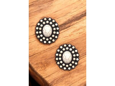 Post Earring- 190551- White