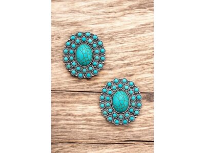 Post Earring- 190551- Turquoise
