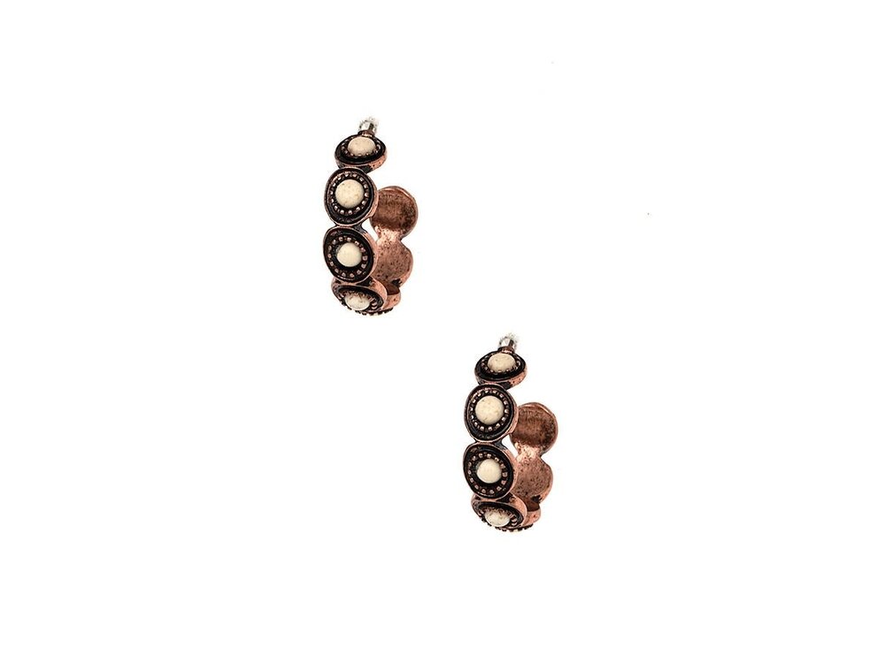 Hoop Earring- 194821- Copper/White
