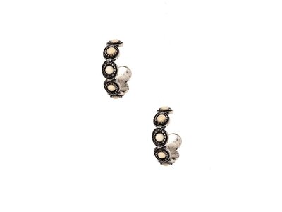 Hoop Earring- 194821- Silv/White