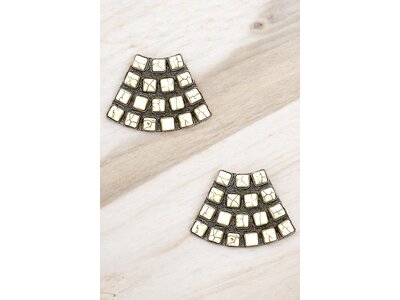 Post Earring- SE2050- Copper/White