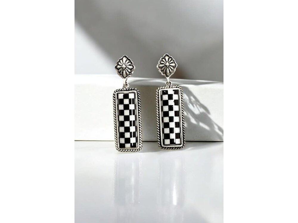 Drop Earring- SE2447- Checkered