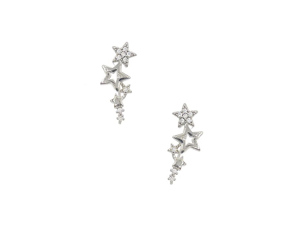 Post Earring- Silver Star- E5059