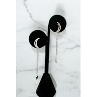 Drop Earring- Silver Moon and Star- 159045