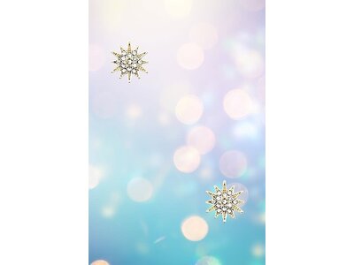 Post Earring- 181991- Starburst Gold/White