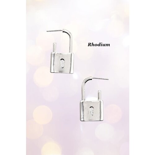 Drop Earring- 187201- Padlock Silver