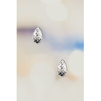 Post Earring - 187949- Teardrop Silver