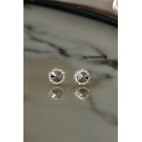 Post Earring- 163470- Silver/Hem