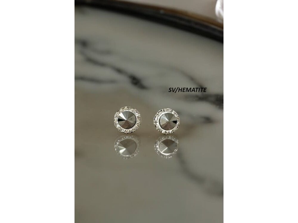 Post Earring- 163470- Silver/Hem
