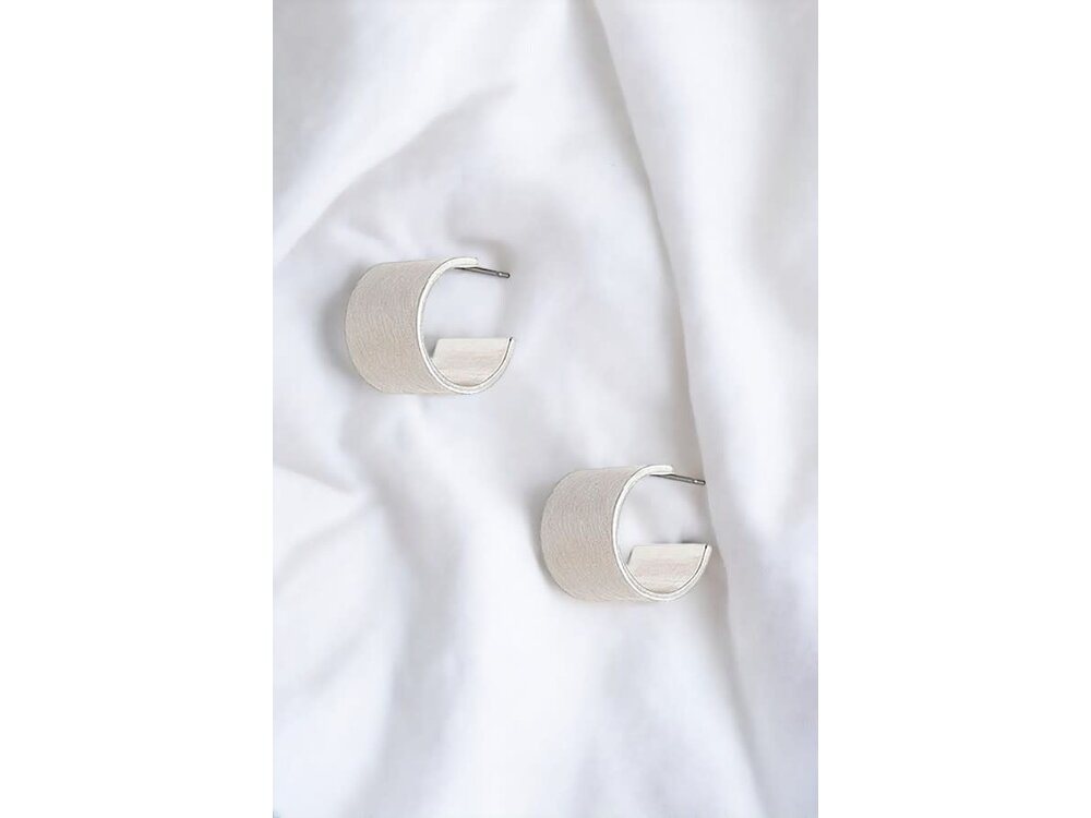 Hoop Earring- 198563- Wide Silver