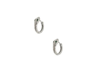 Hoop Earring- PE2741- Silver Snake