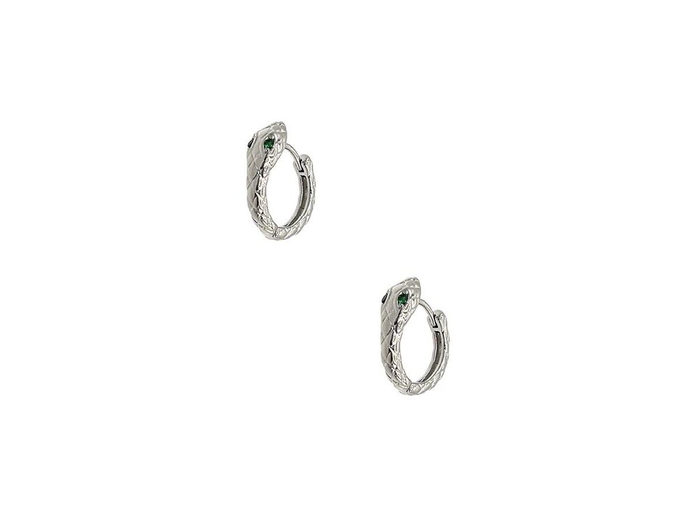 Hoop Earring- PE2741- Silver Snake