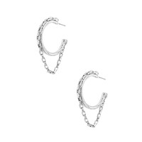 Hoop Earring- ME20323- Silver Chain