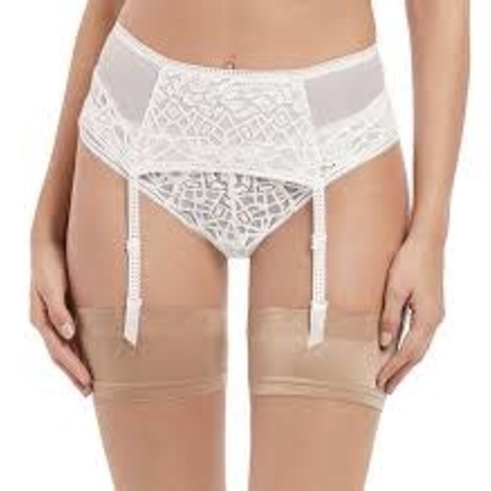 FREYA SOIREE LACE SUSPENDER WH