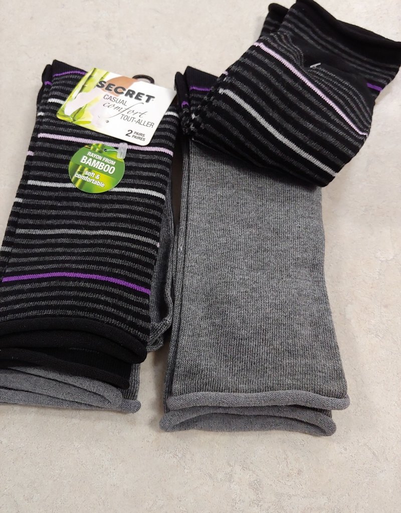 Silks bamboo roll up top socks, 2 pair