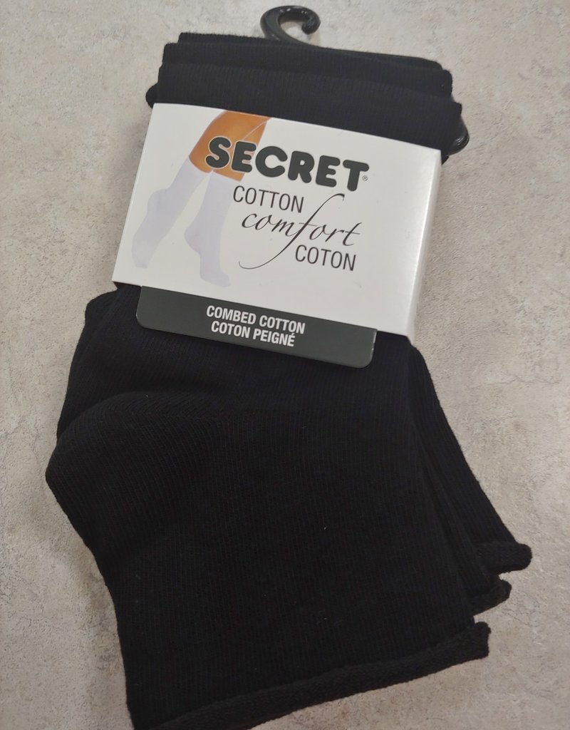 Silks Secret Cotton comfort roll top socks, 3 pairs