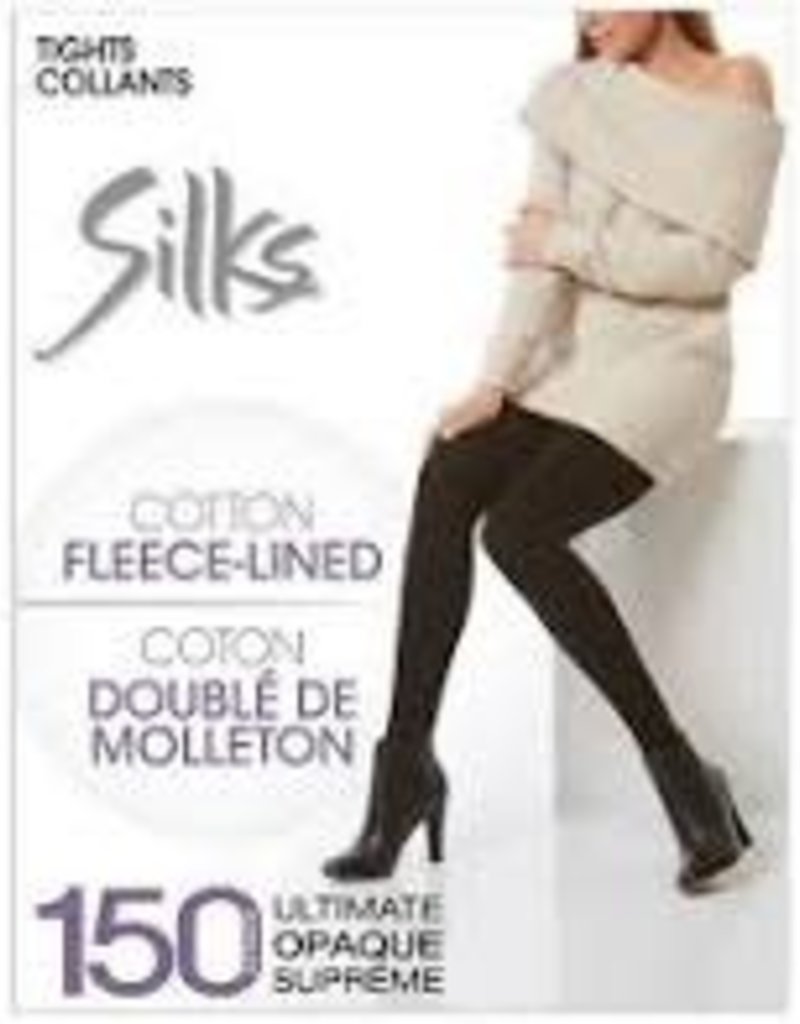 Silks cotton fleece-lined tights