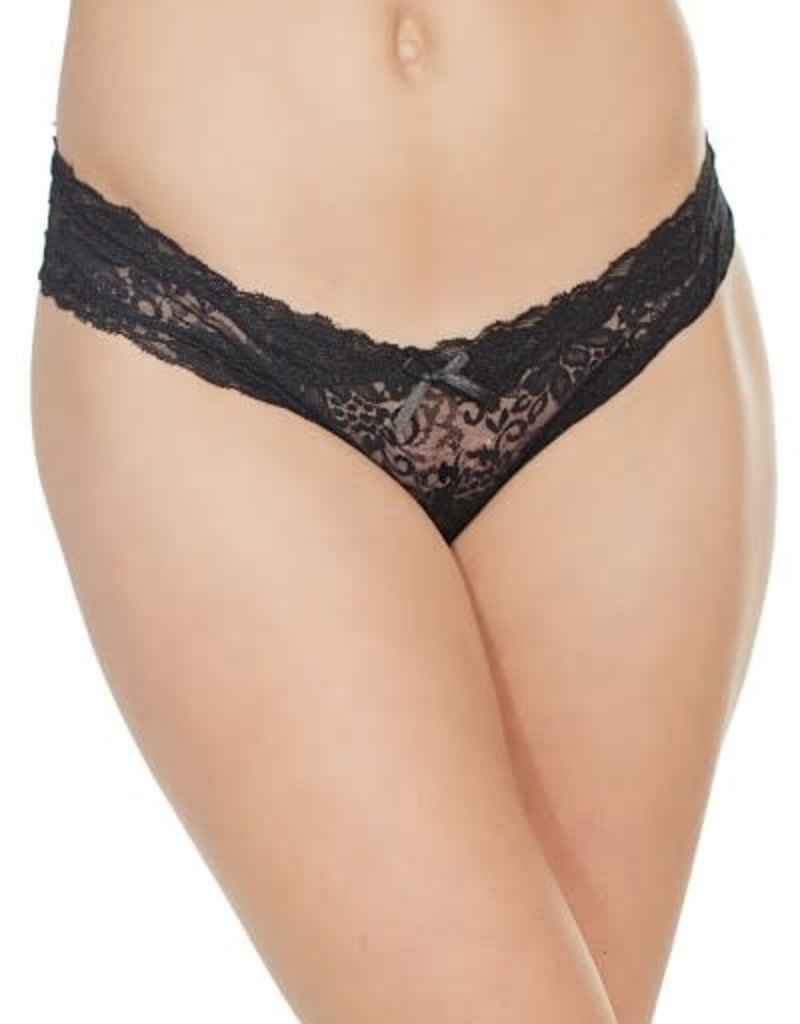 Lace crothless panty