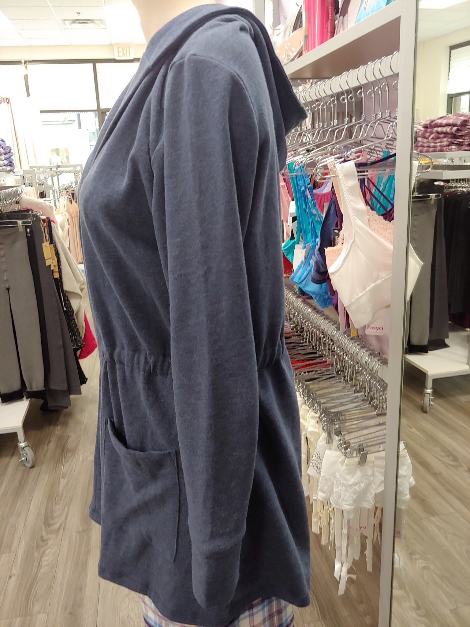 Hooded open cardigan