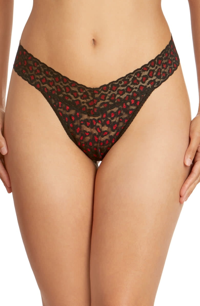 Hanky panky cross-dyed leopard thong