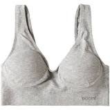 Boody padded shaper crop bra grey