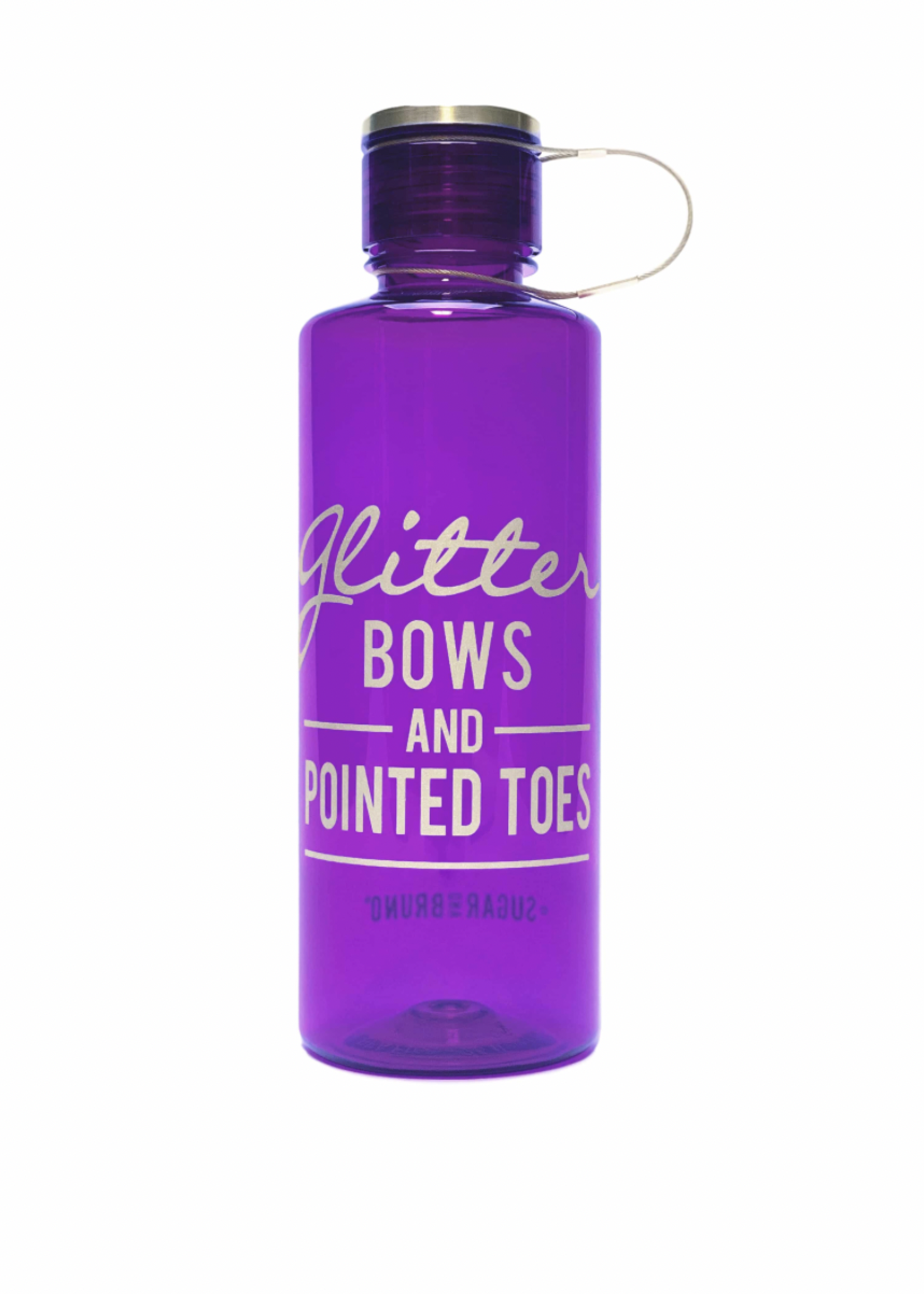 SUGAR AND BRUNO GLITTER BOWS 25 OZ WATER BOTTLE
