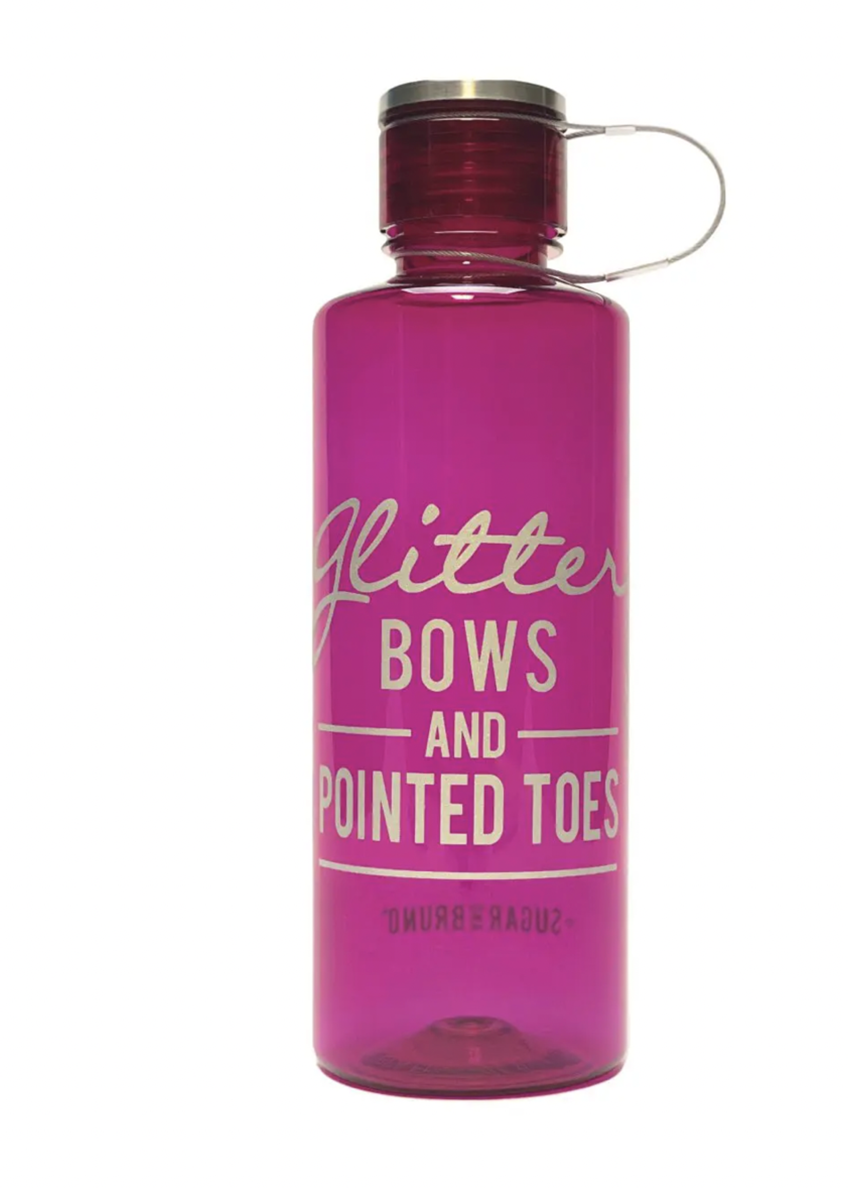 SUGAR AND BRUNO GLITTER BOWS 25 OZ WATER BOTTLE