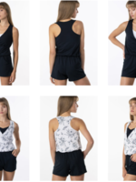 SUFFOLK MOONFLOWER V NECK ROMPER