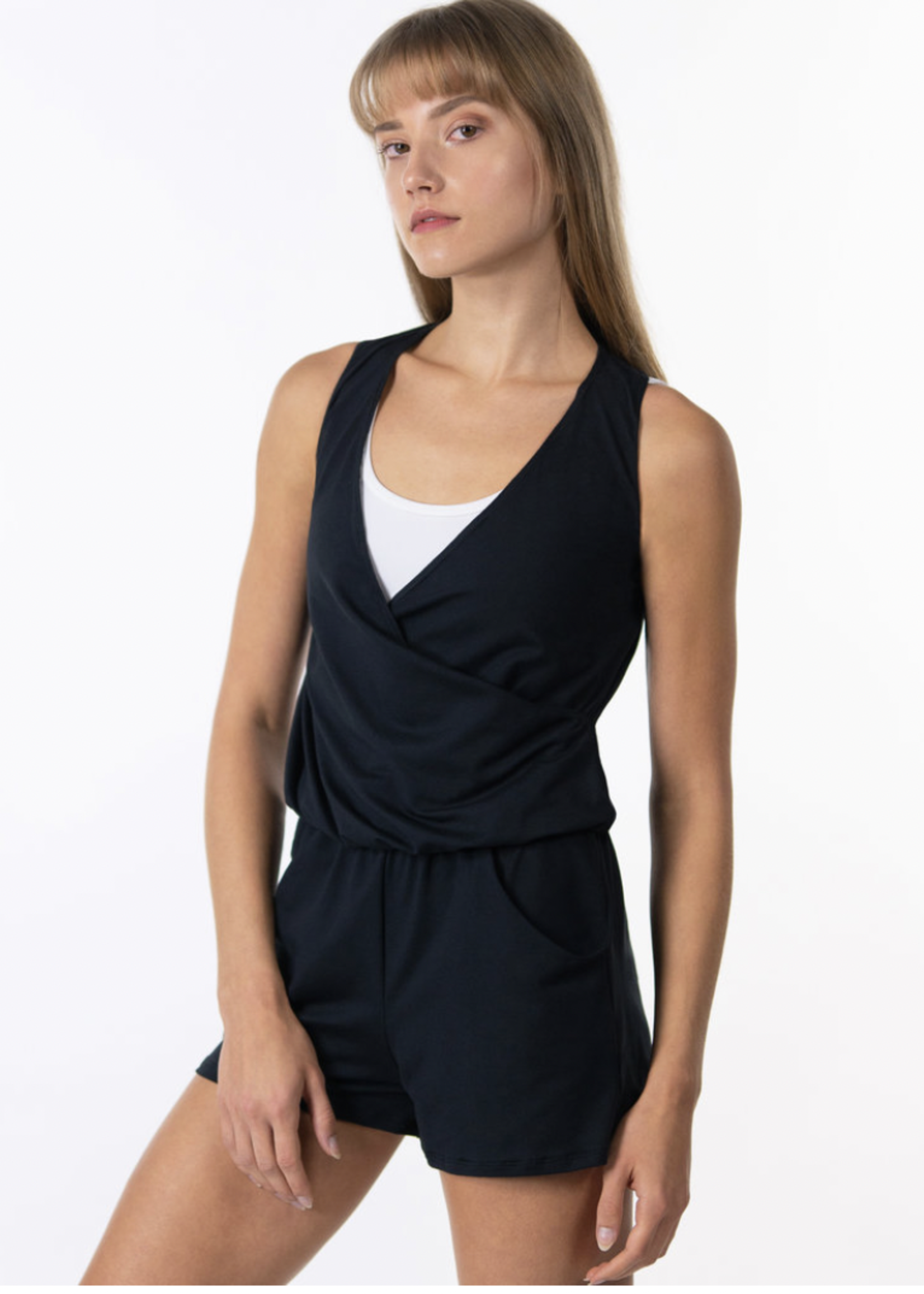 SUFFOLK MOONFLOWER V NECK ROMPER
