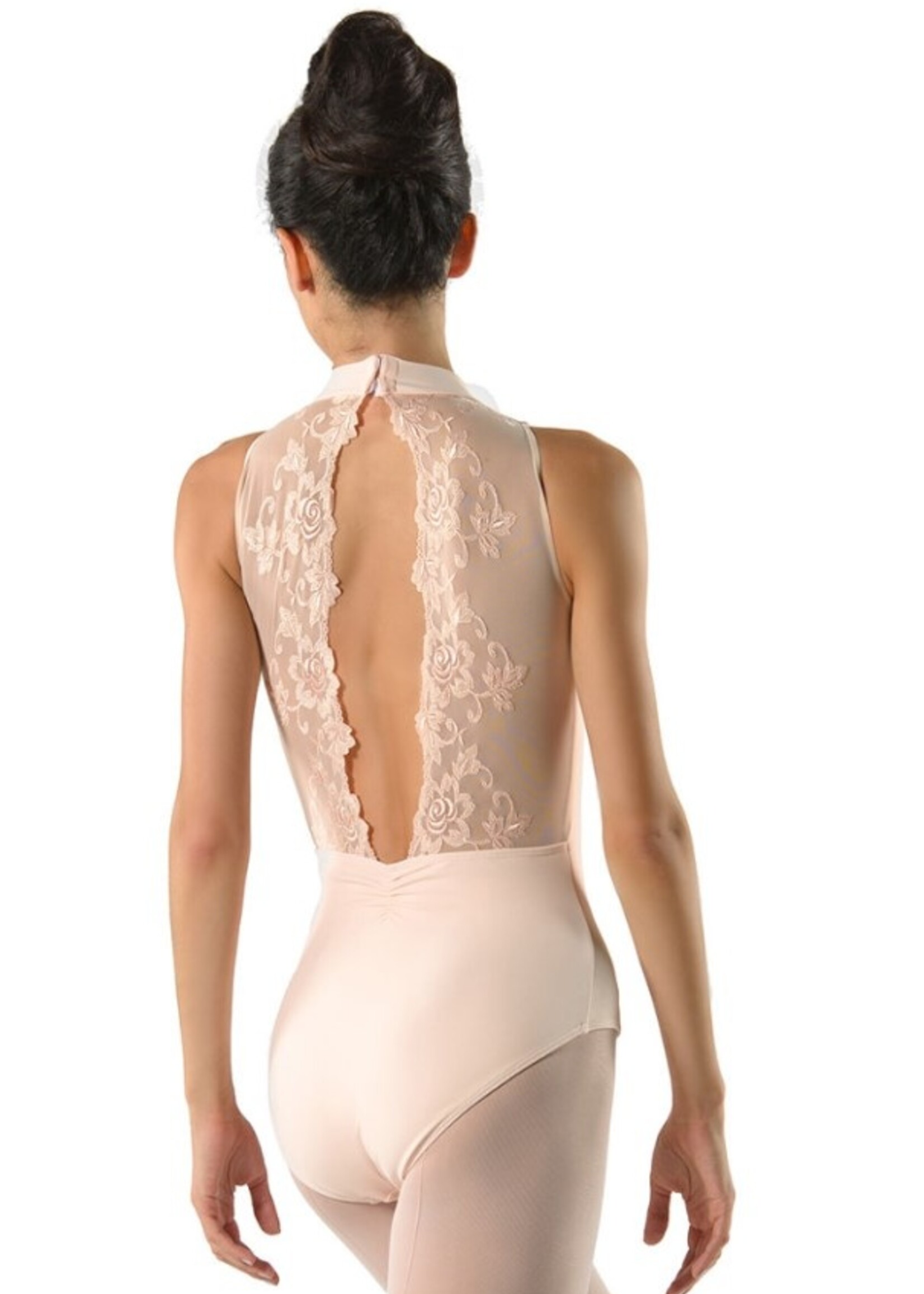 Ballet Rosa Amelie High Neck Leotard with Scallop Lace Open Back