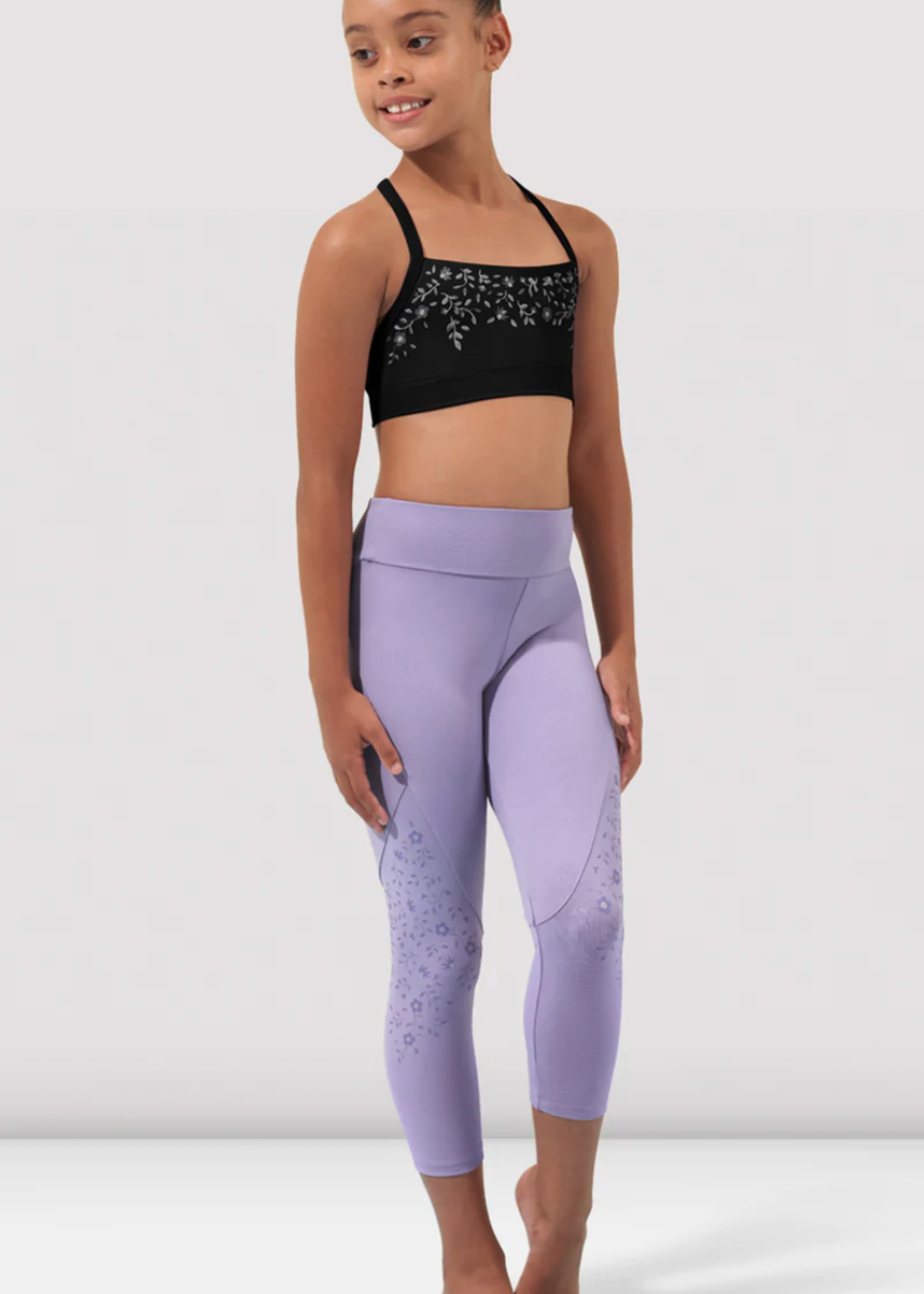 BLOCH FLOWER VINE PRINT SCOOP NECK CROP TOP