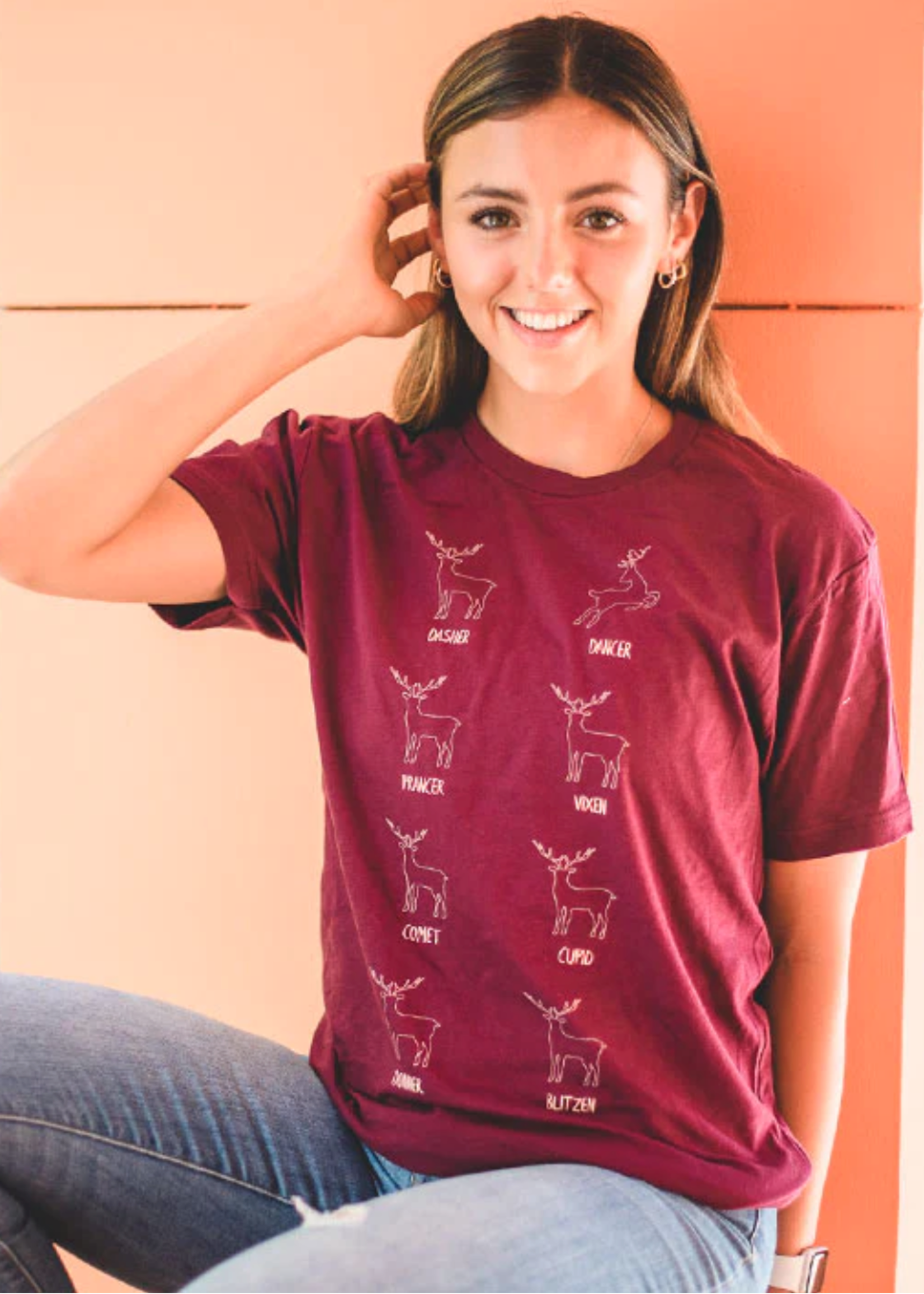COVET DANCE LEAPING REINDEER TEE
