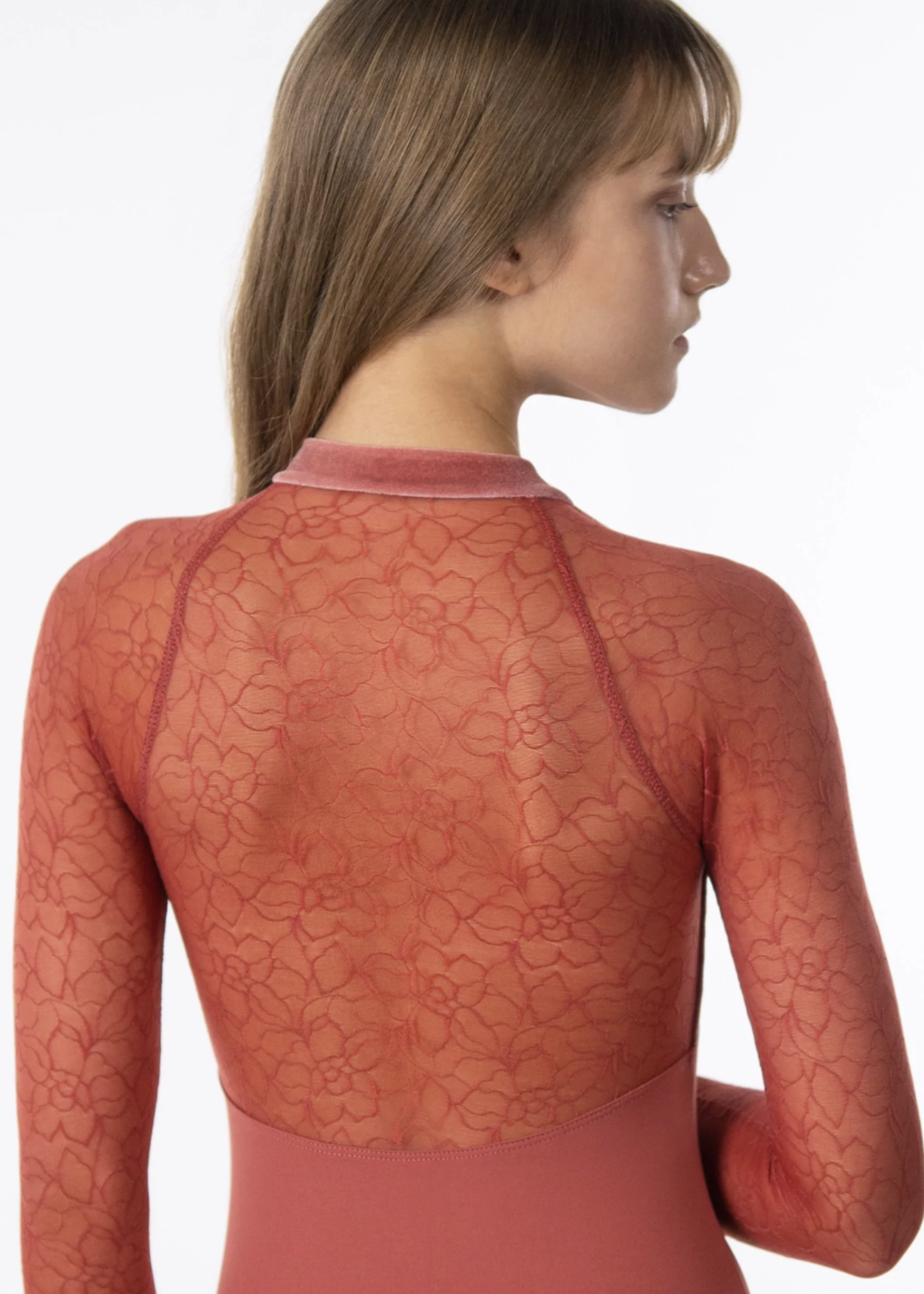 SUFFOLK AUTUMN CANOPY ZIP FRONT 3/4 SLEEVE LEOTARD