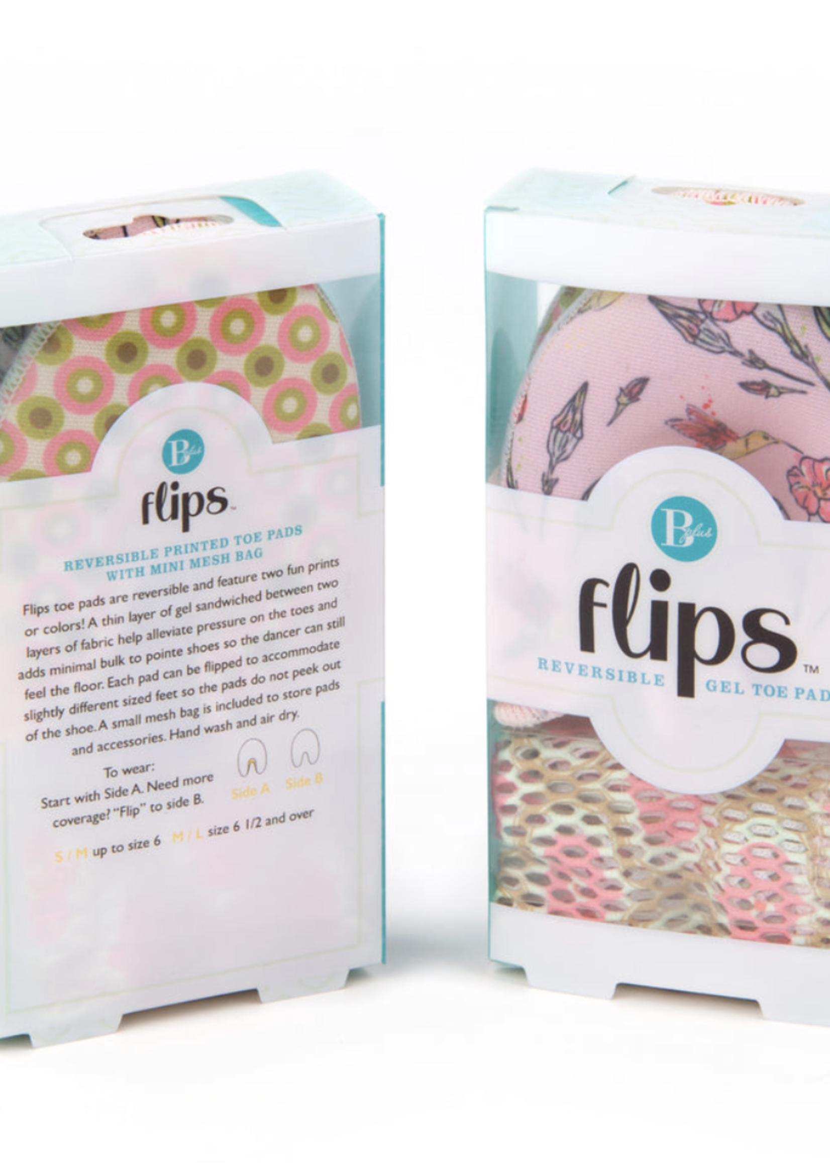 B PLUS PRINTWORKS INC. FLIPS TOE PADS W/ MINI MESH BAG