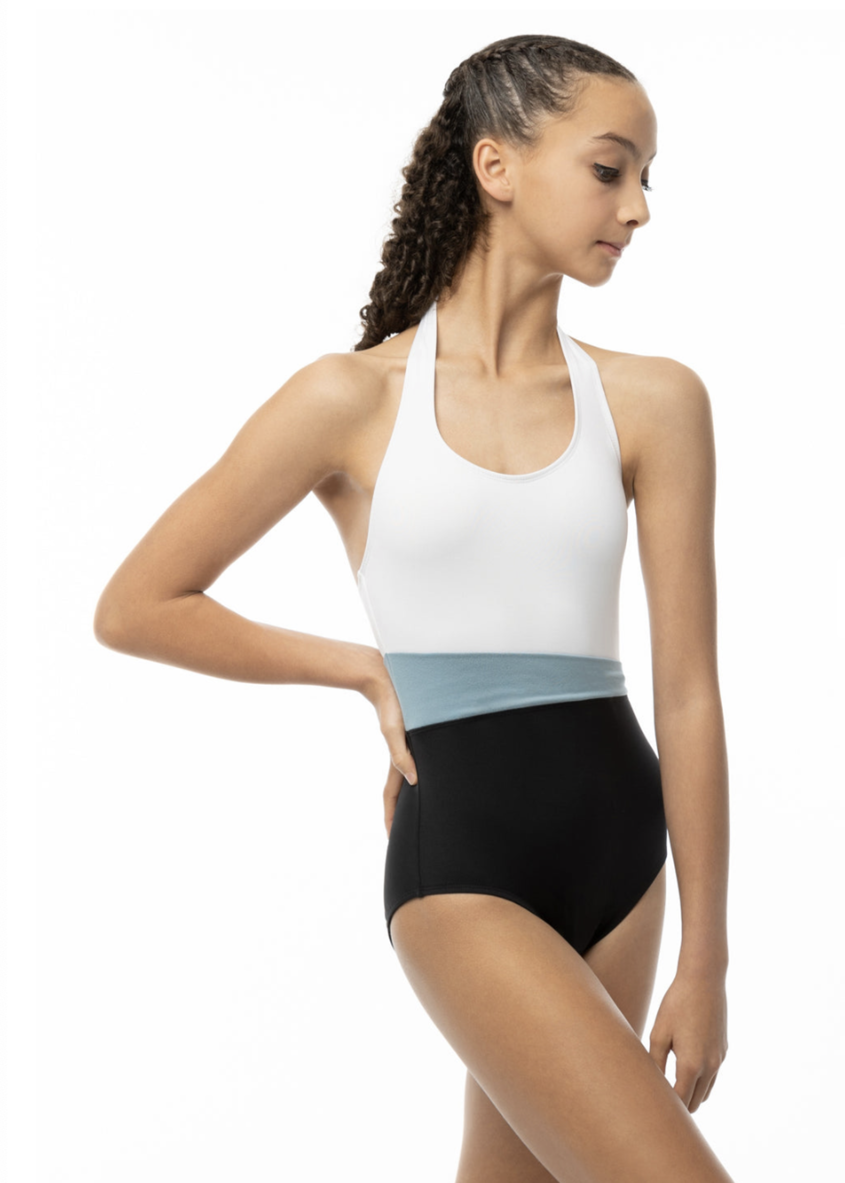SUFFOLK CHROMATIC HALTER ADULT LEOTARD WITH SASH