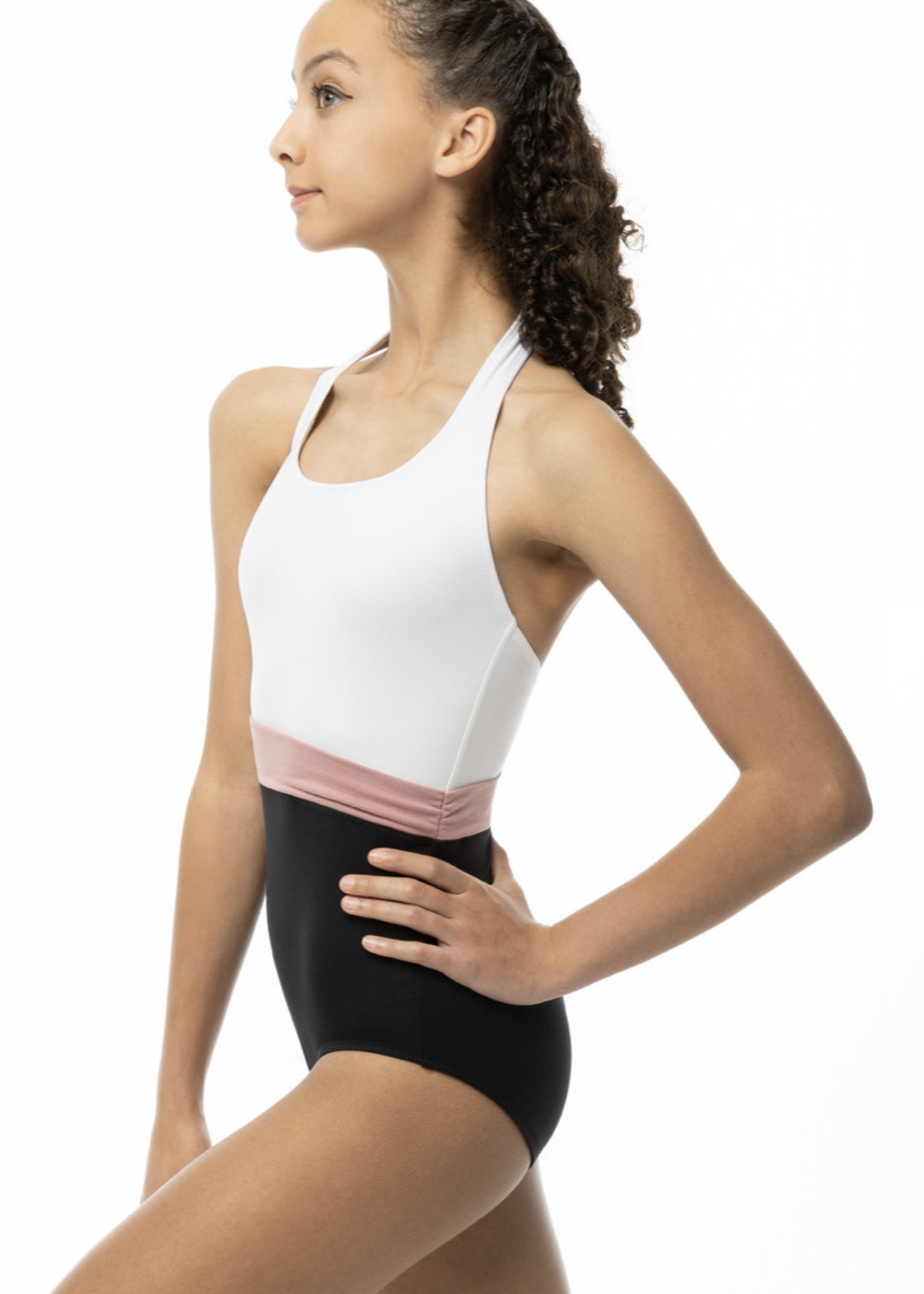SUFFOLK CHROMATIC HALTER ADULT LEOTARD WITH SASH