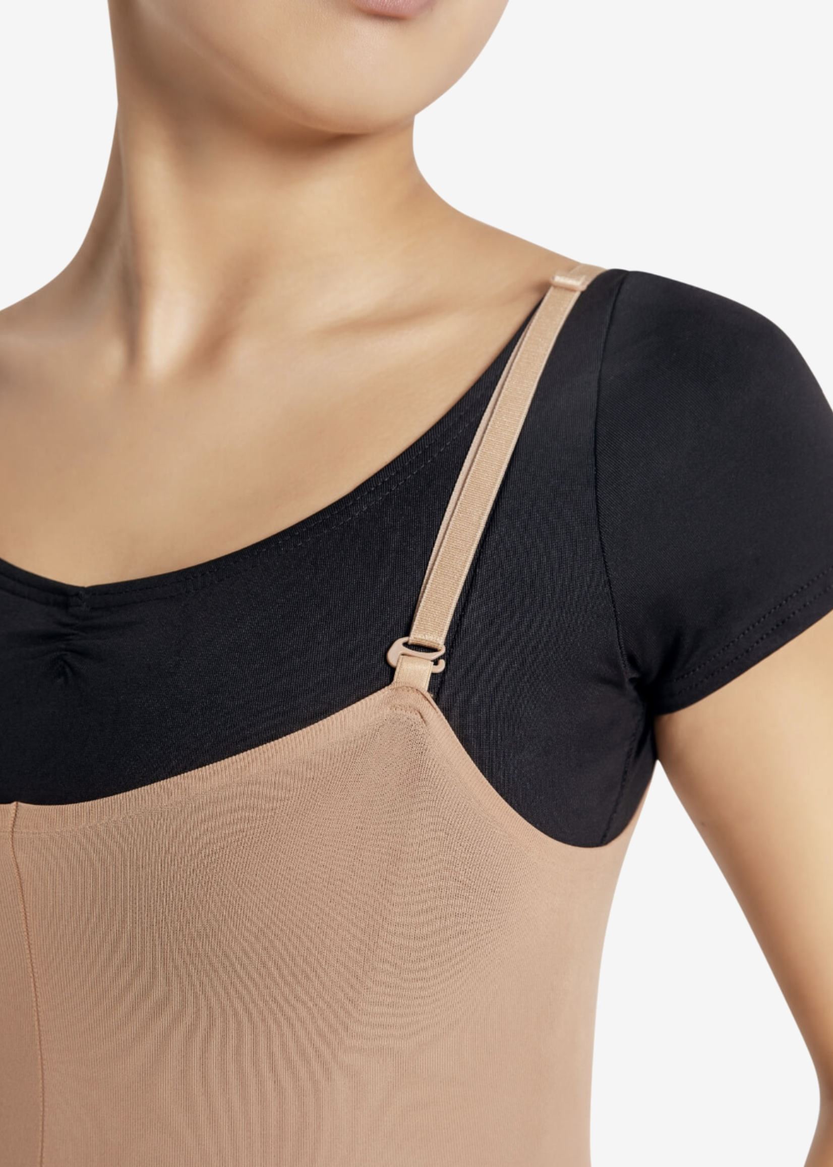 CAPEZIO CAP 1811W CVT BODY TIGHT W/CLEAR STRAPS