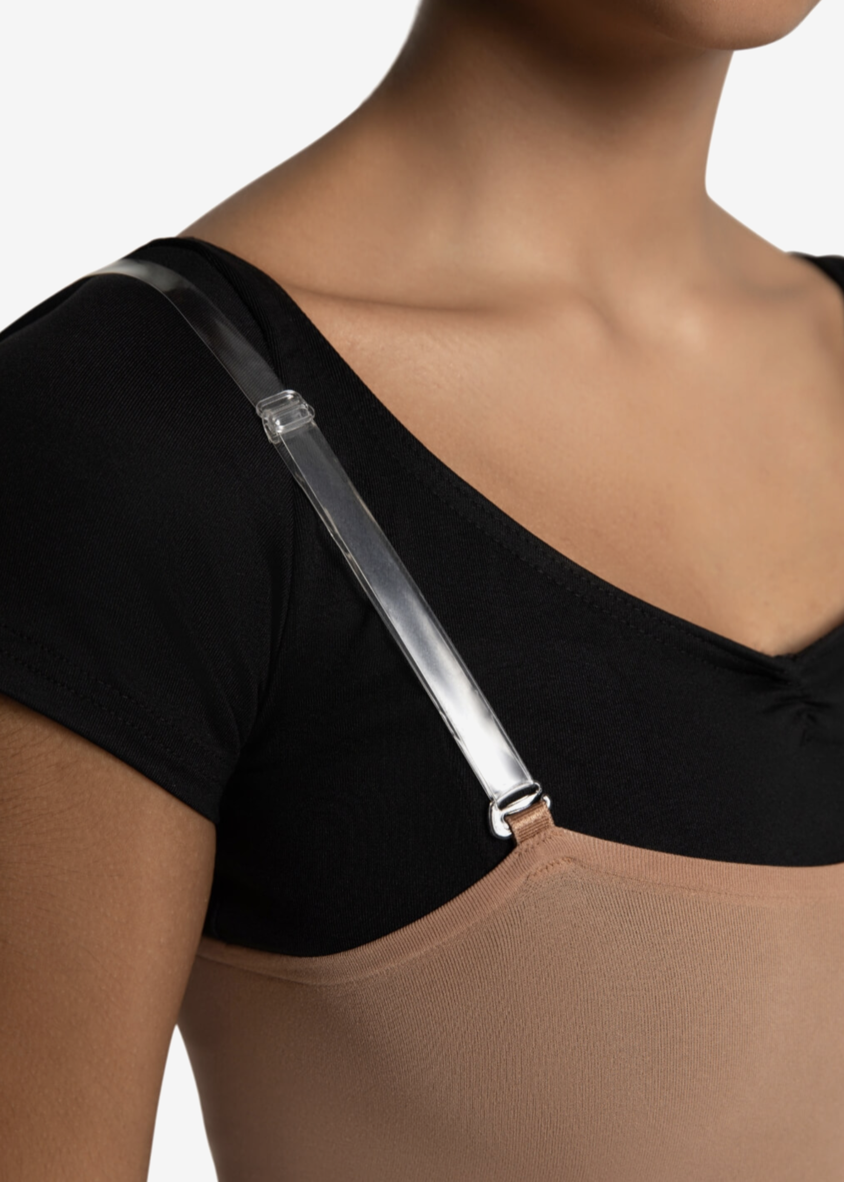 CAPEZIO CAP 1811W CVT BODY TIGHT W/CLEAR STRAPS
