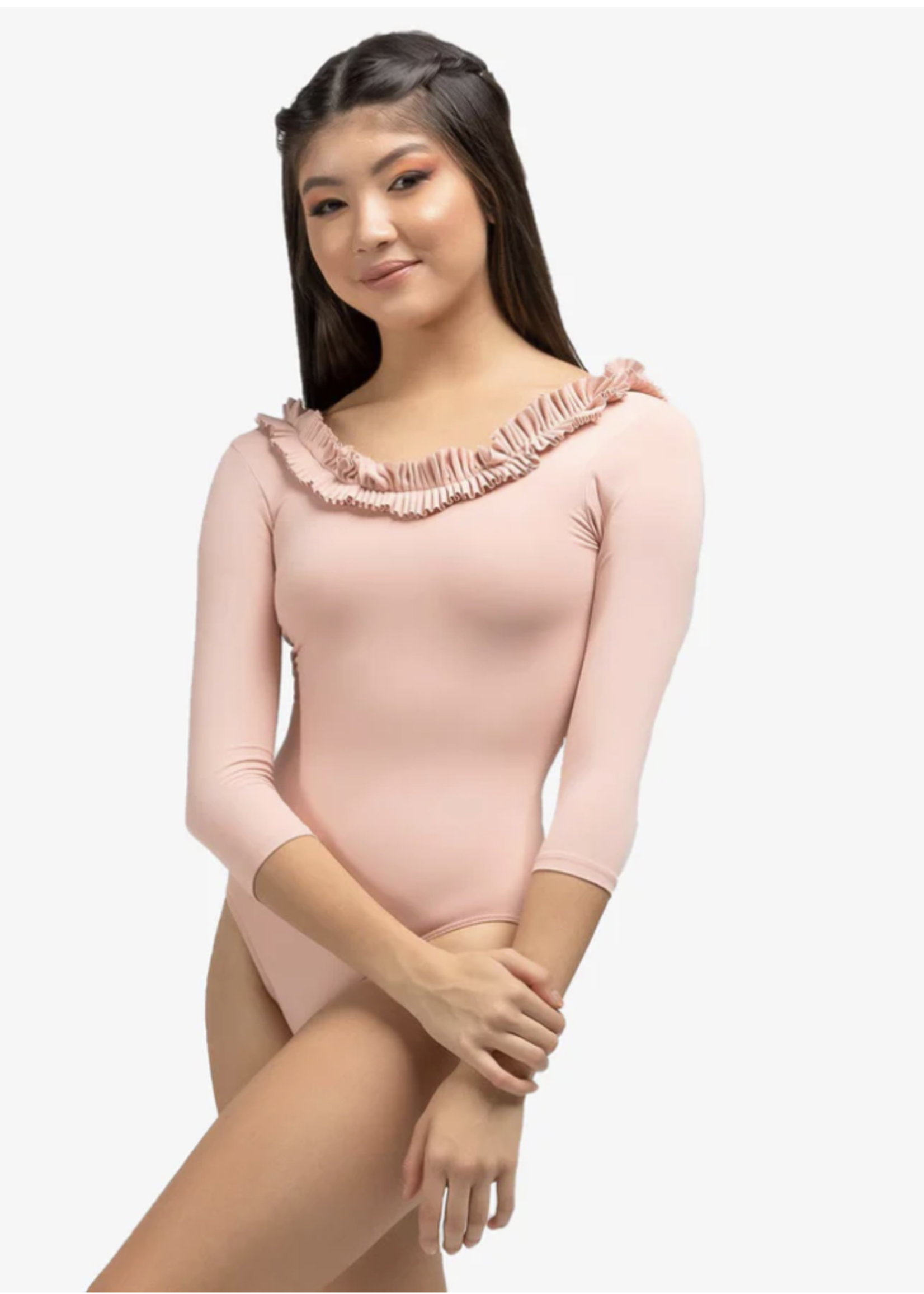 SODANCA RUFFLE QUARTER SLEEVE LEO
