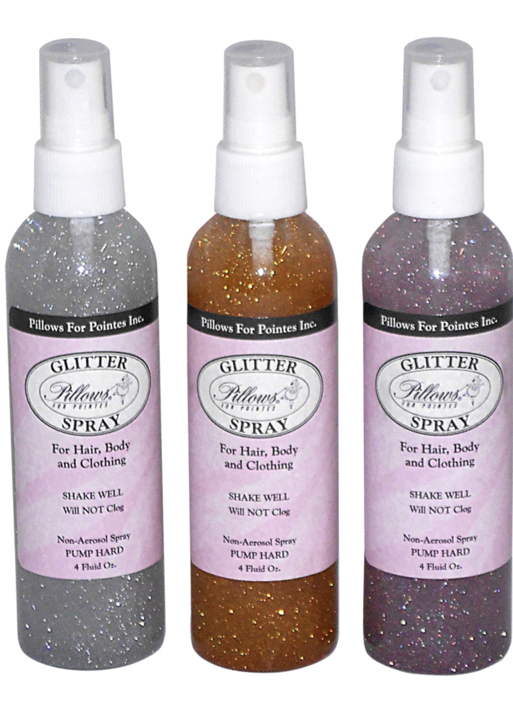 PILLOWS FOR POINTES GLITTER SPRAY - 4 OZ PUMP SPRAY