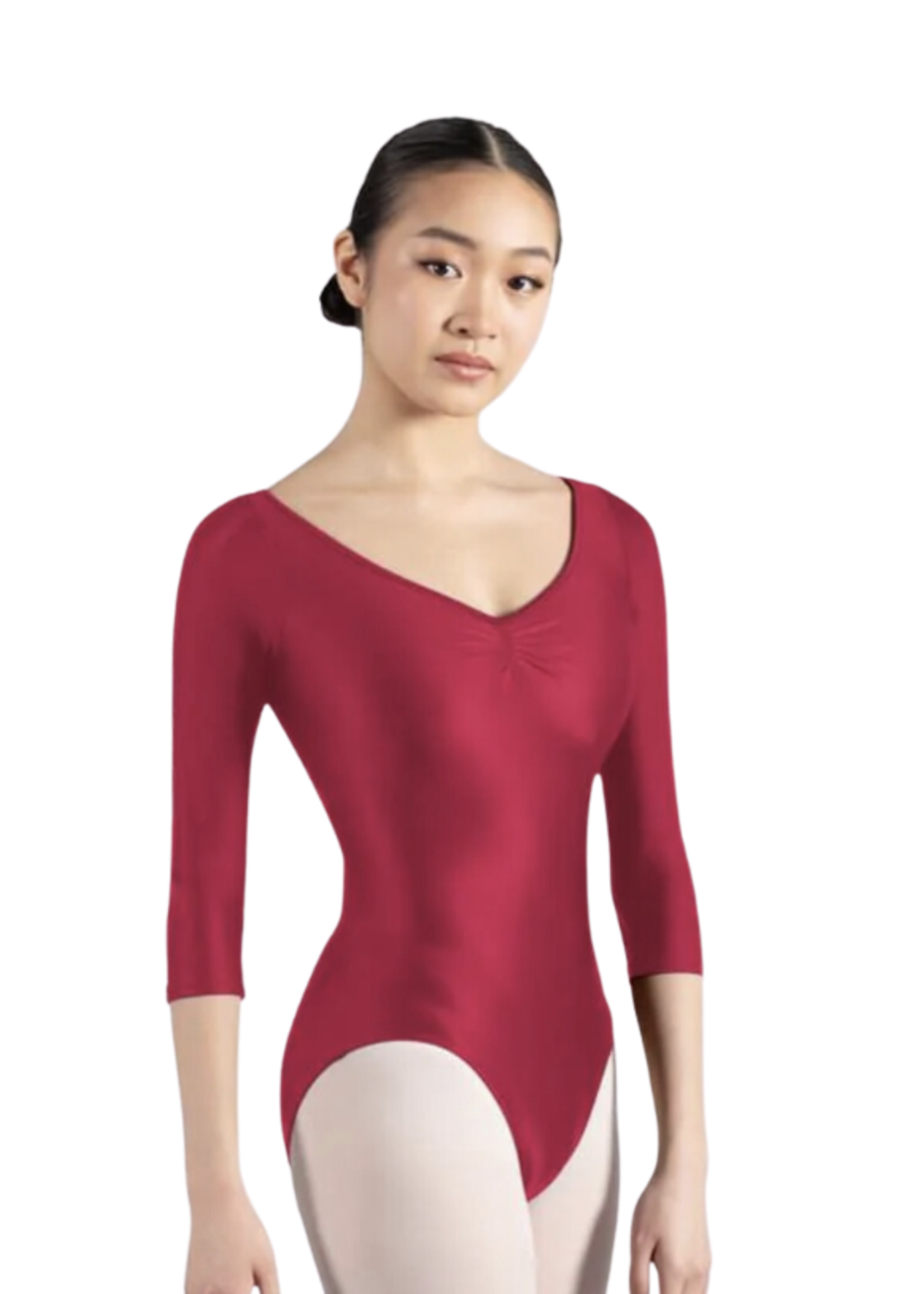 BLOCH GLOW V NECK 3/4 SLEEVE LEOTARD