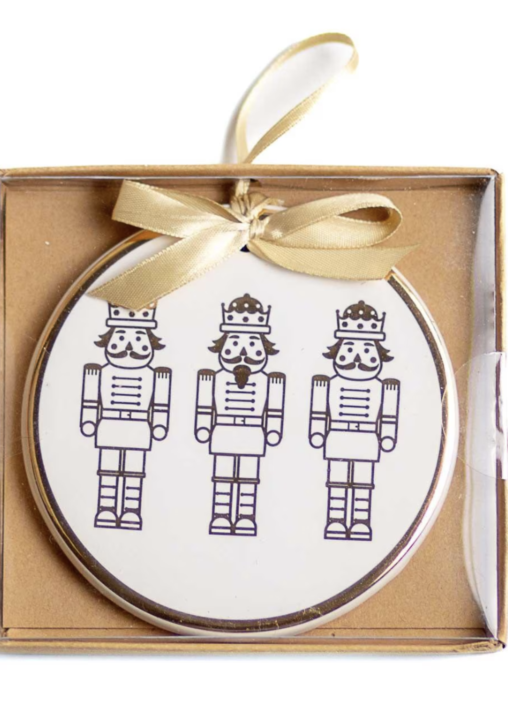 NUTCRACKER MARCH ORNAMENT WHITE/GOLD
