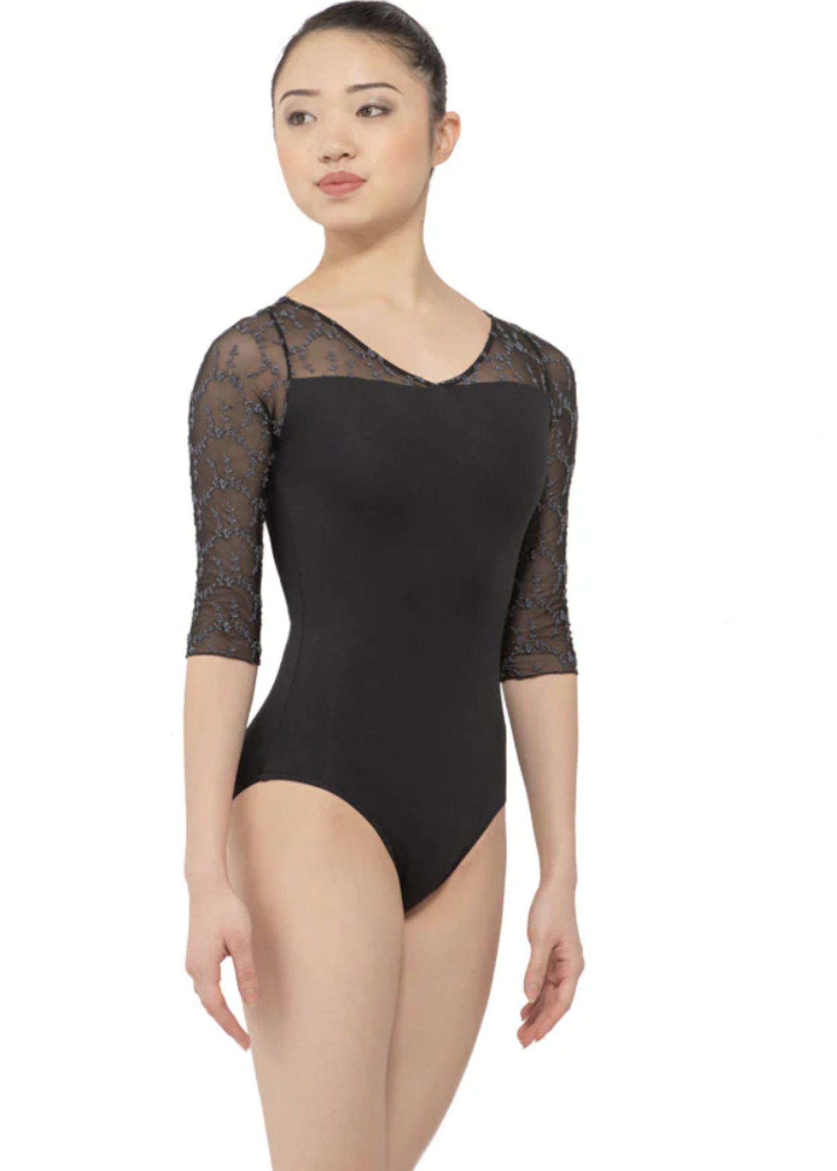 BALLET ROSA ANOUK HALF SLEEVE V-FRONT LEOTARD