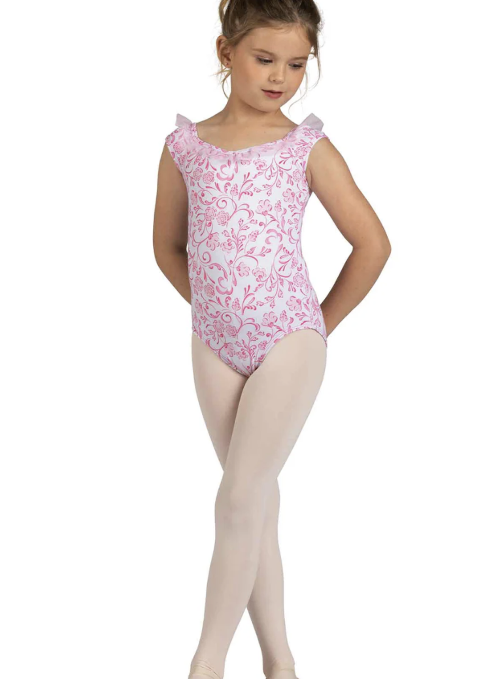 DANZ N MOTION EMORY FLORAL PRINT TANK LEOTARD