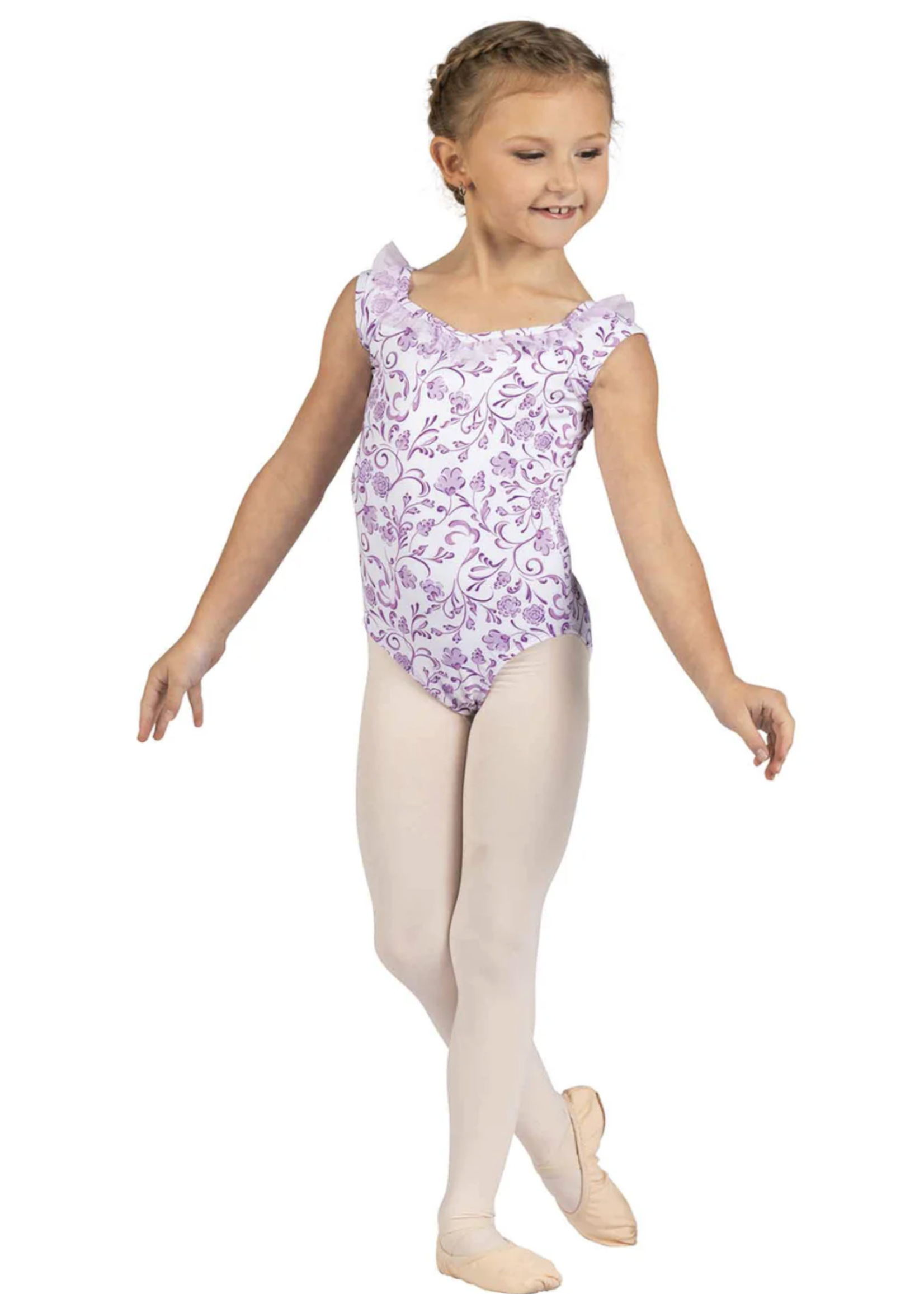 DANZ N MOTION EMORY FLORAL PRINT TANK LEOTARD
