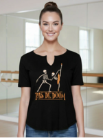 COVET DANCE PAS DE DOOM SLIT V-NECK TEE