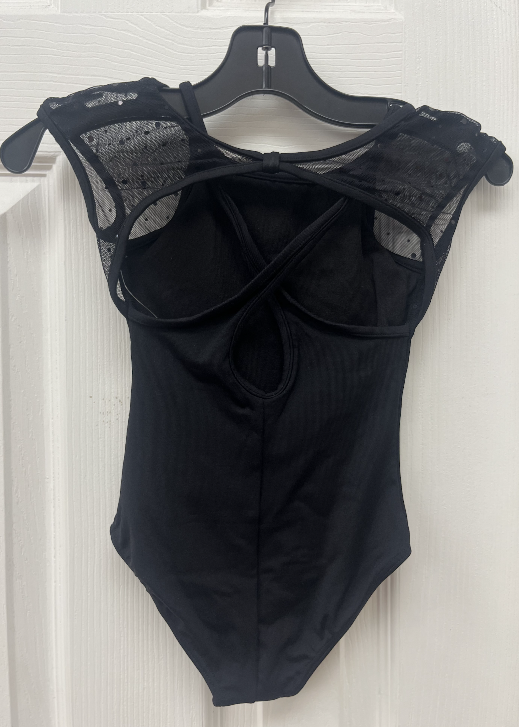BLOCH HOLO SEQUIN X BACK CAP SLEEVE LEOTARD