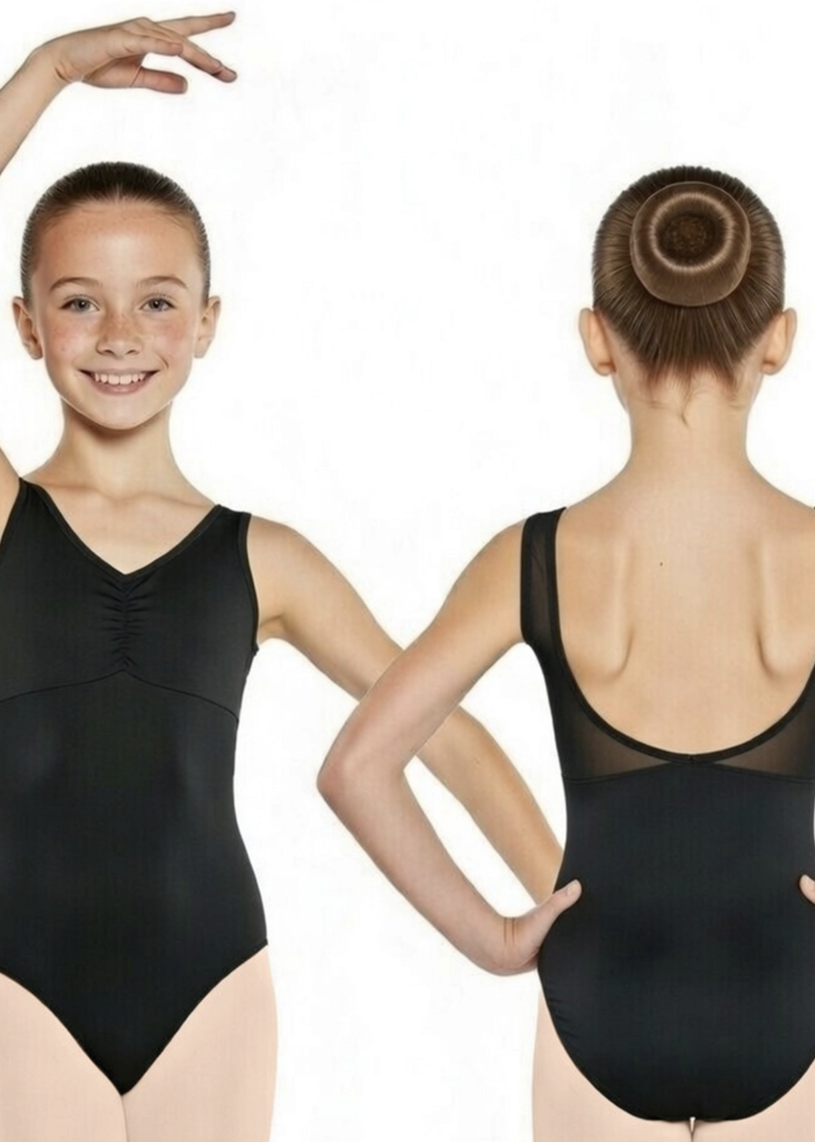 EUROTARD DANCEWEAR SILHOUETTE MESH V FRONT LEOTARD